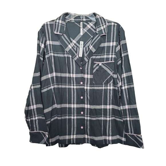 Soma Super Soft Flannel Long-Sleeve Notch Collar Button-Up Pajama Top Sz XL NWT - Picture 1 of 7